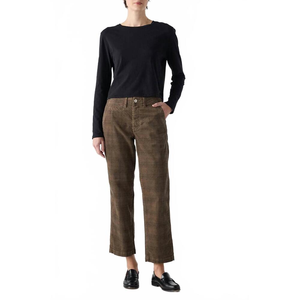 NEW AMO lillian printed trouser in dark sand